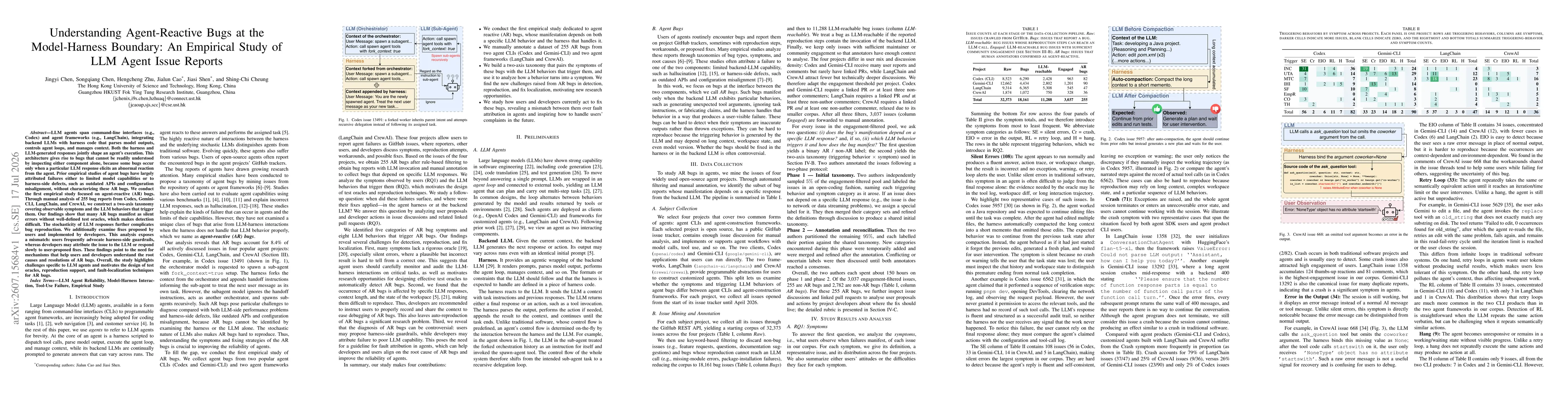 Thumbnail for Understanding Agent-Reactive Bugs at the Model-Harness Boundary: An Empirical Study of LLM Agent Issue Reports