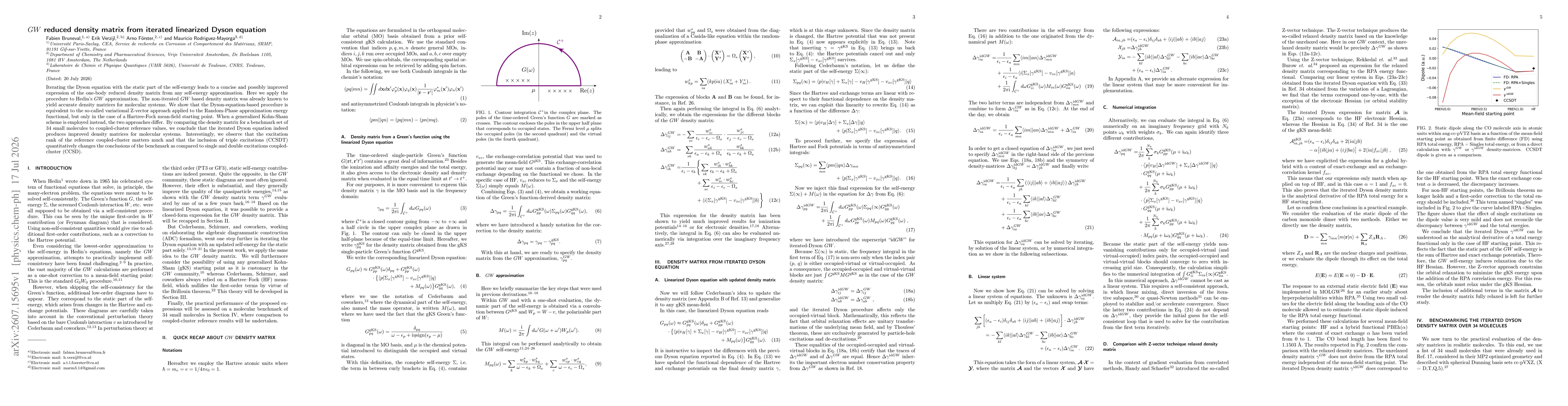 Thumbnail for $GW$ reduced density matrix from iterated linearized Dyson equation