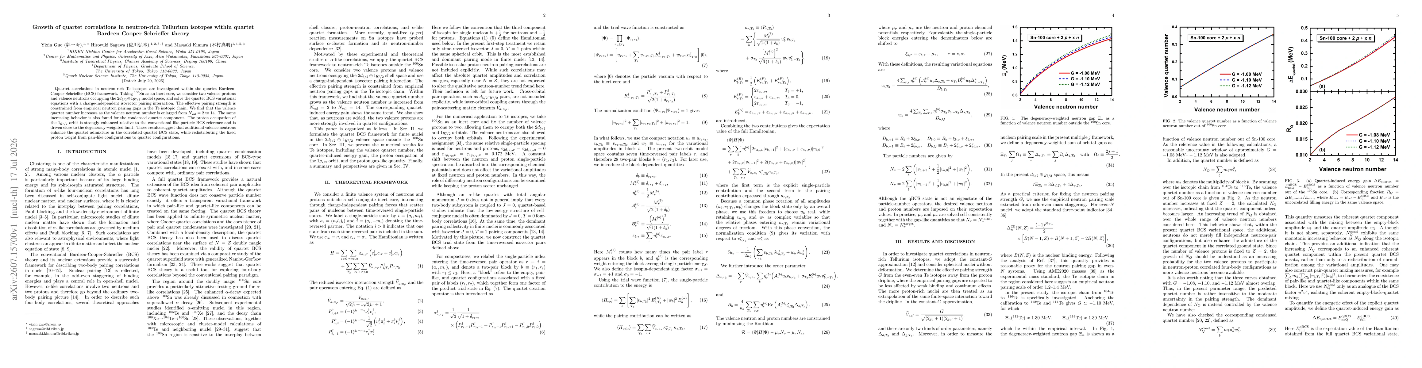 Thumbnail for Growth of quartet correlations in neutron-rich Tellurium isotopes within quartet Bardeen-Cooper-Schrieffer theory