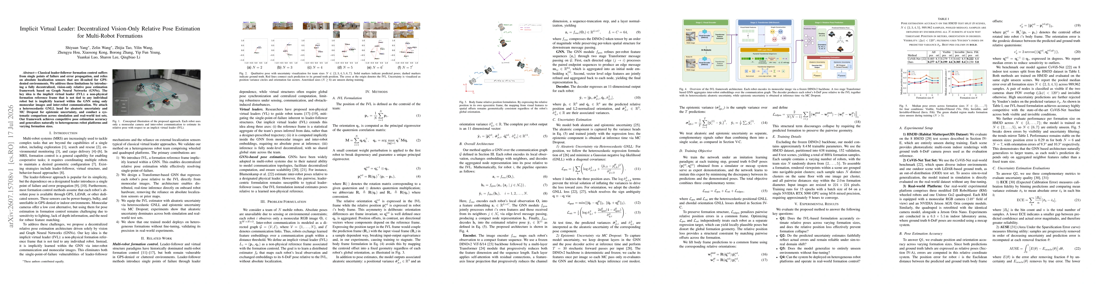 Thumbnail for Implicit Virtual Leader: Decentralized Vision-Only Relative Pose Estimation for Multi-Robot Formations