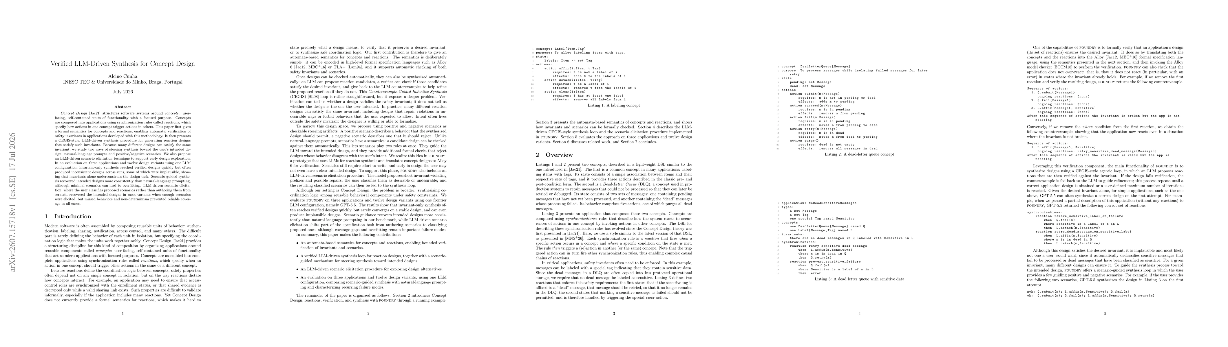 Thumbnail for Verified LLM-Driven Synthesis for Concept Design