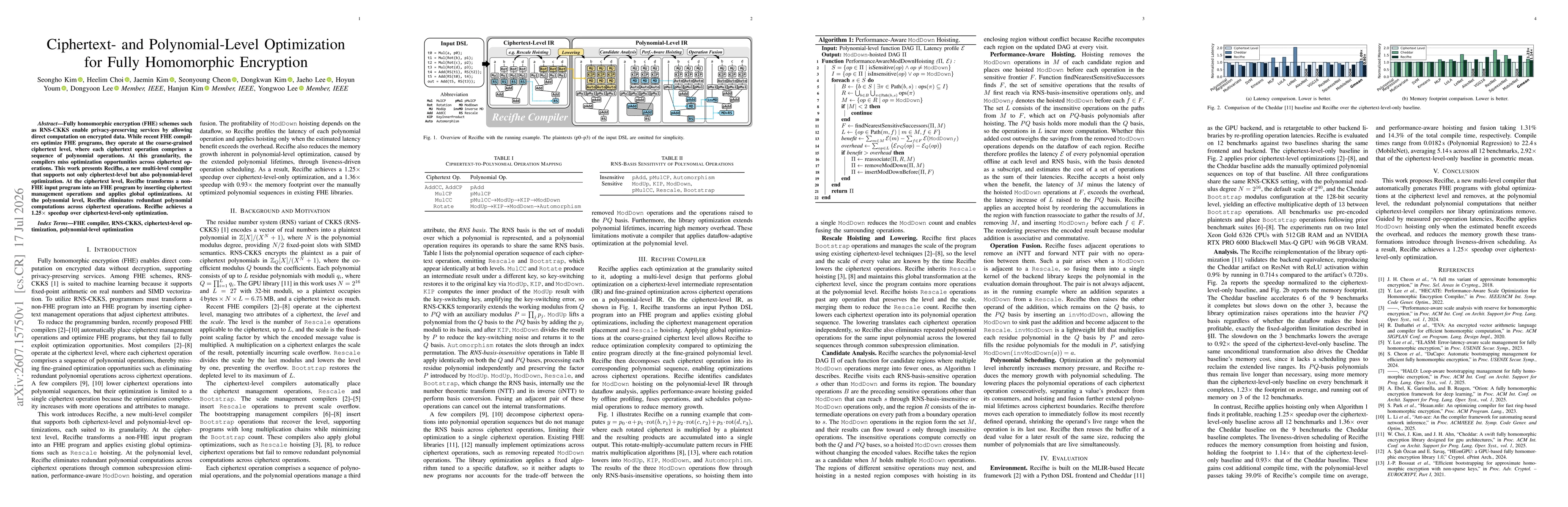 Thumbnail for Ciphertext- and Polynomial-Level Optimization for Fully Homomorphic Encryption