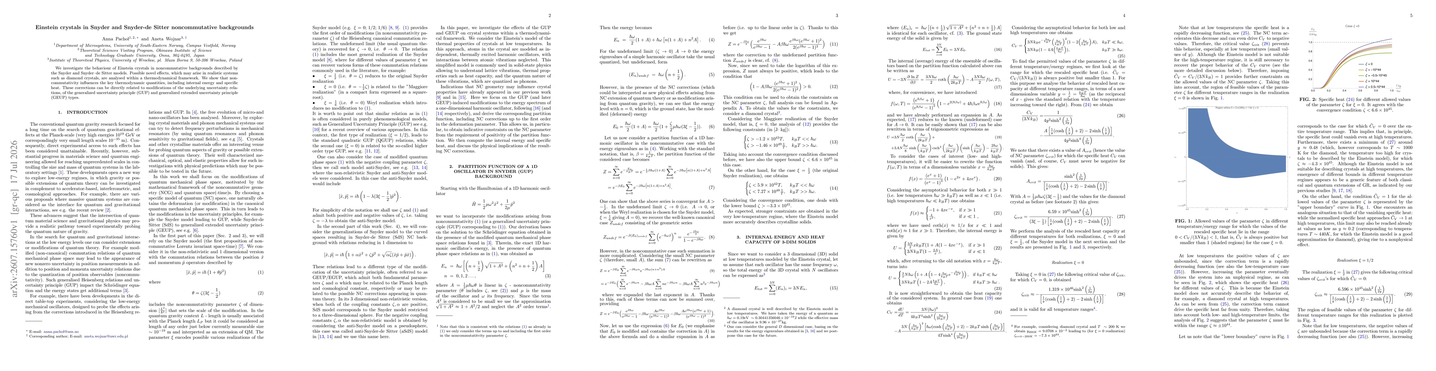 Thumbnail for Einstein crystals in Snyder and Snyder-de Sitter noncommutative backgrounds