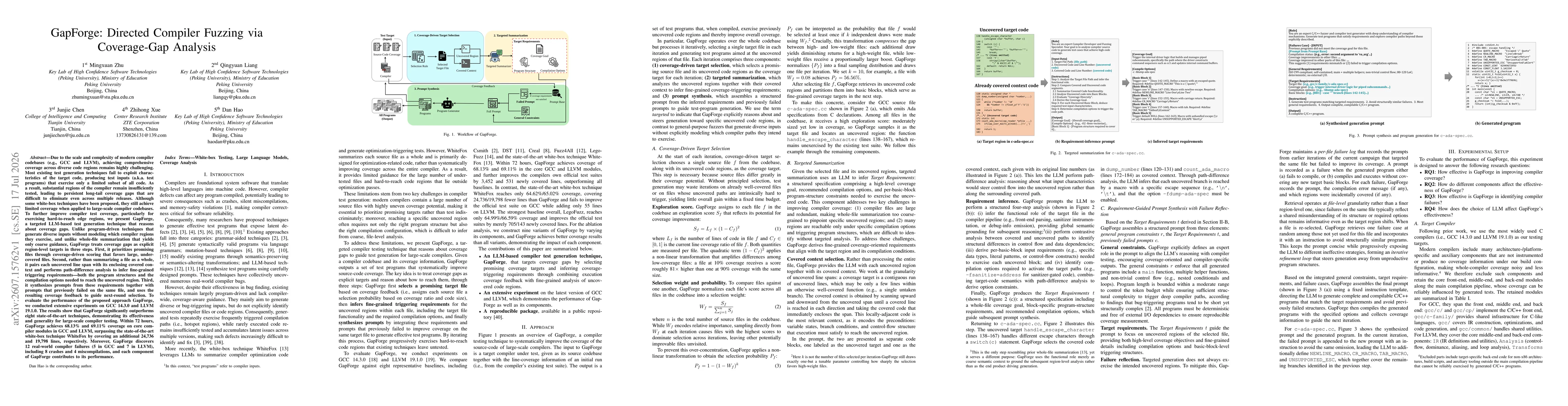 Thumbnail for GapForge: Directed Compiler Fuzzing via Coverage-Gap Analysis
