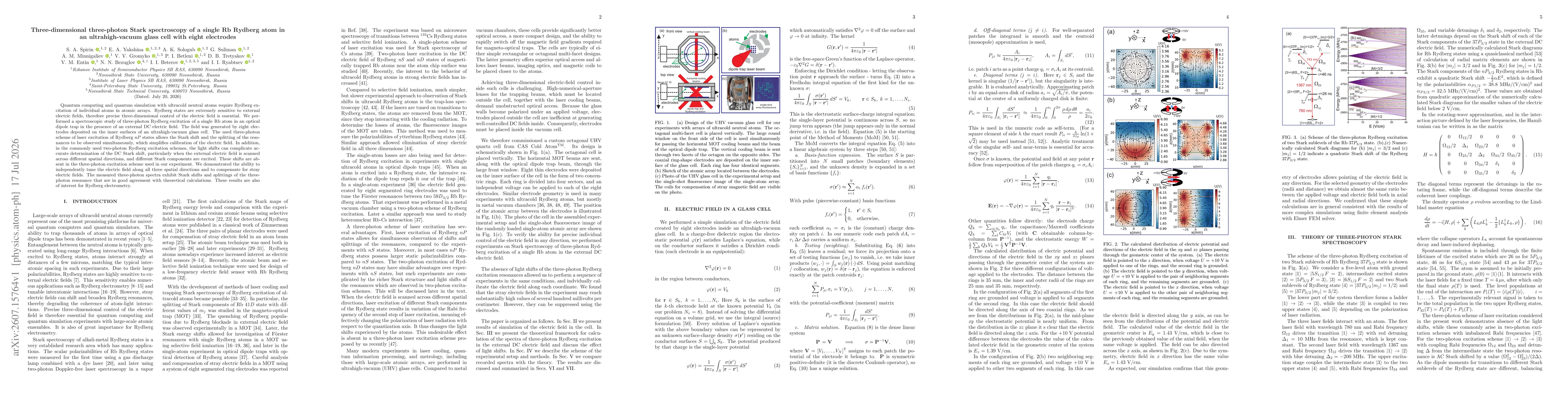 Thumbnail for Three-dimensional three-photon Stark spectroscopy of a single Rb Rydberg atom in an ultrahigh-vacuum glass cell with eight electrodes