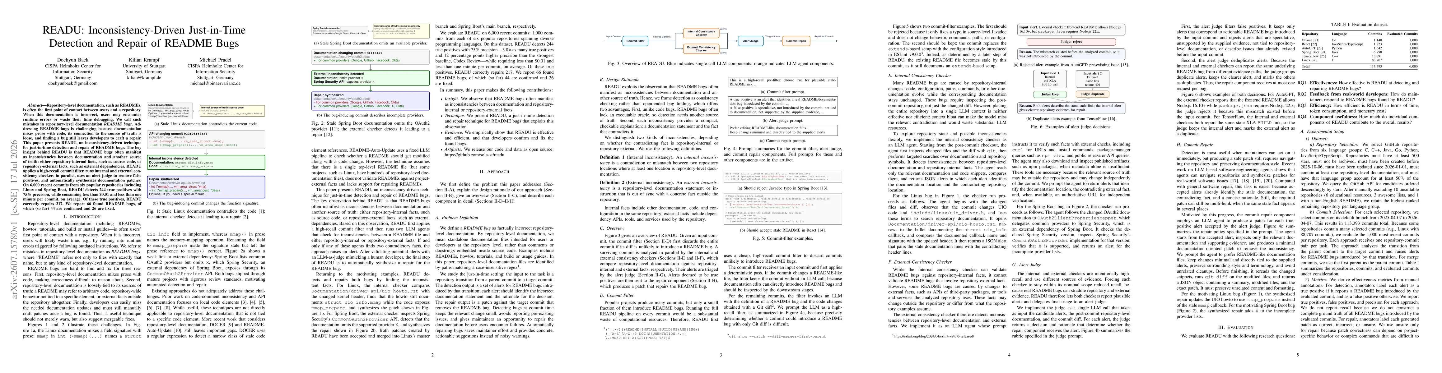Thumbnail for READU: Inconsistency-Driven Just-in-Time Detection and Repair of README Bugs