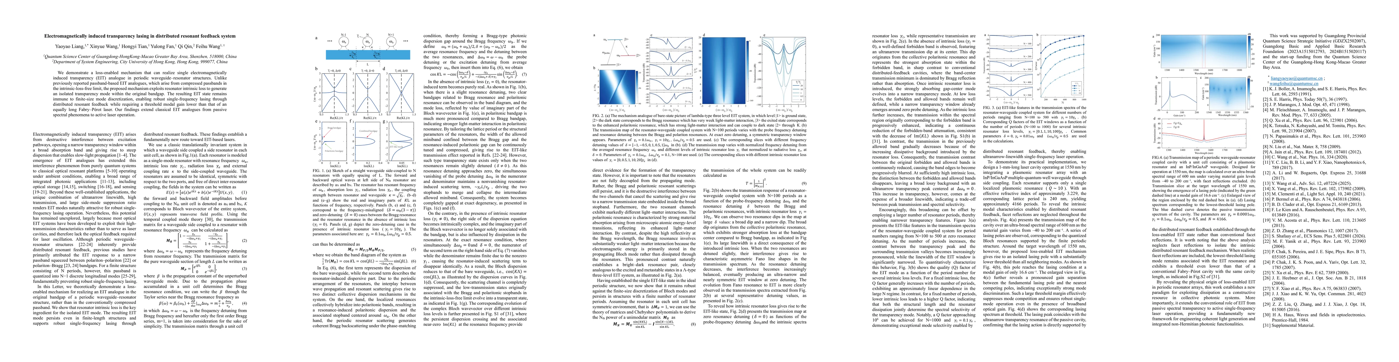 Thumbnail for Electromagnetically induced transparency lasing in distributed resonant feedback system