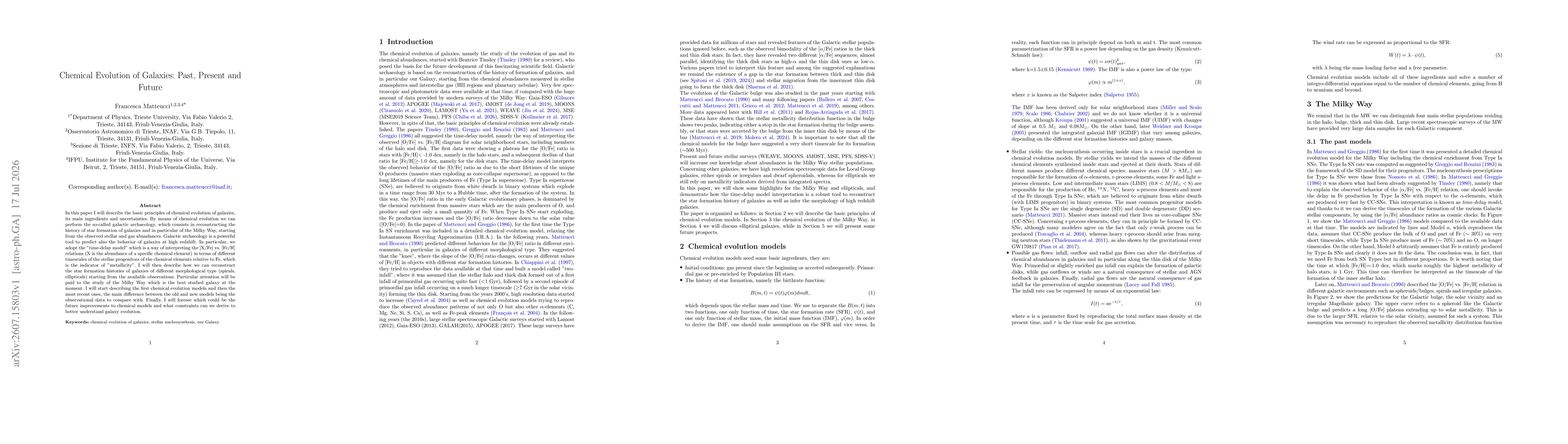 Thumbnail for Chemical Evolution of Galaxies: Past, Present and Future