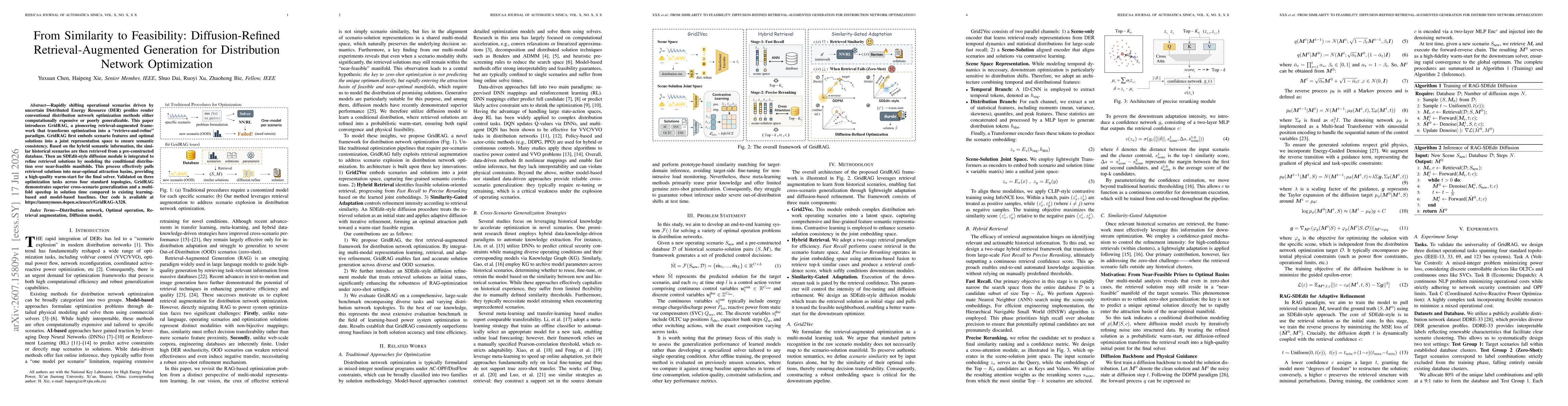 Thumbnail for From Similarity to Feasibility: Diffusion-Refined Retrieval-Augmented Generation for Distribution Network Optimization