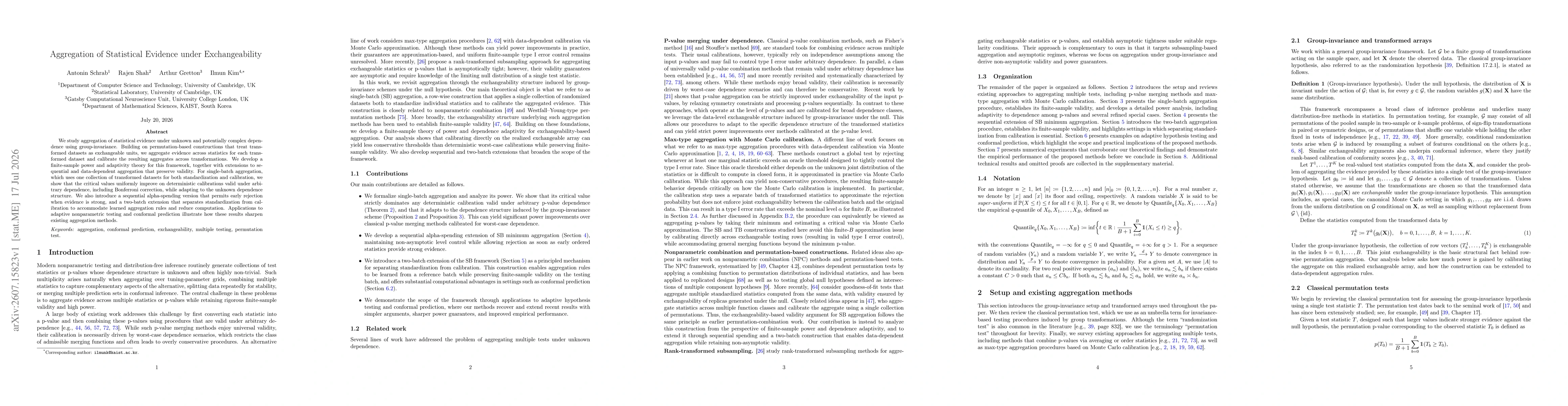 Thumbnail for Aggregation of Statistical Evidence under Exchangeability