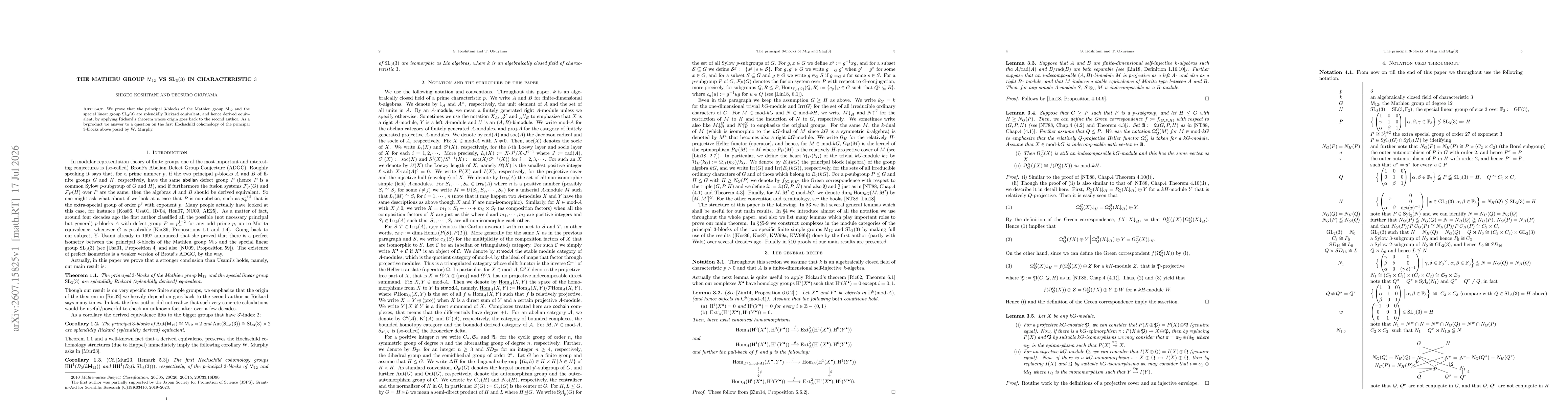Thumbnail for The Mathieu group ${\sf M}_{12}$ vs ${\mathbf{SL_3(3)}}$ in characteristic 3