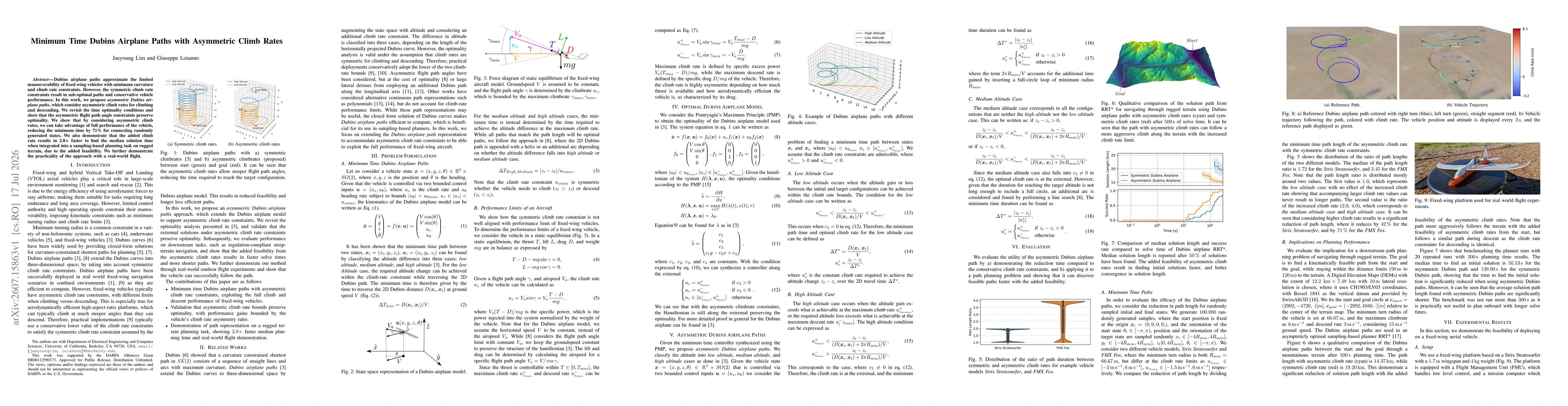 Thumbnail for Minimum Time Dubins Airplane Paths with Asymmetric Climb Rates