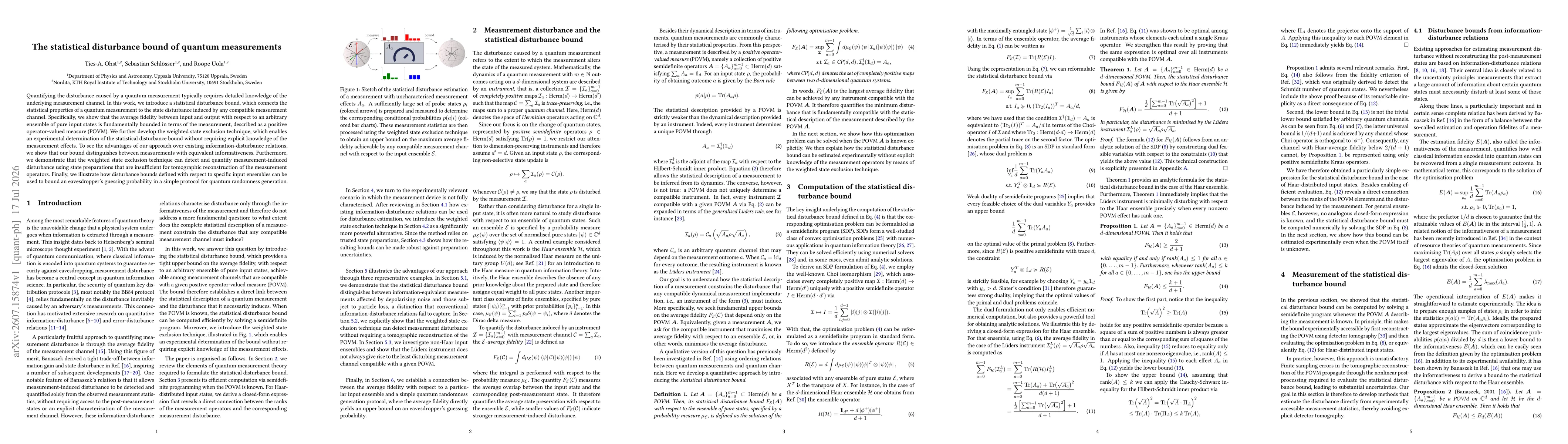 Thumbnail for The statistical disturbance bound of quantum measurements