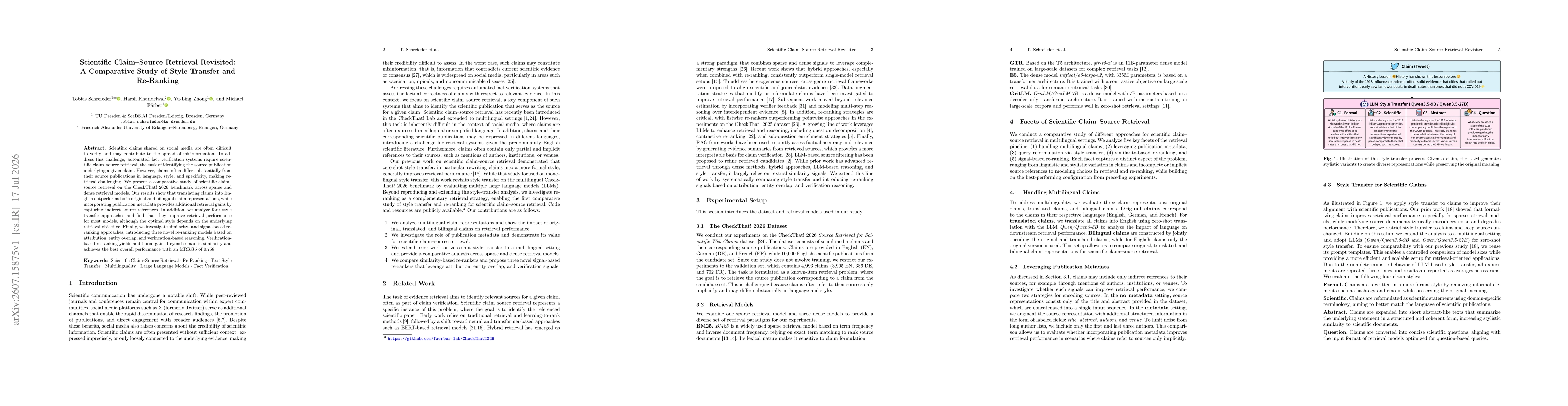 Thumbnail for Scientific Claim-Source Retrieval Revisited: A Comparative Study of Style Transfer and Re-Ranking