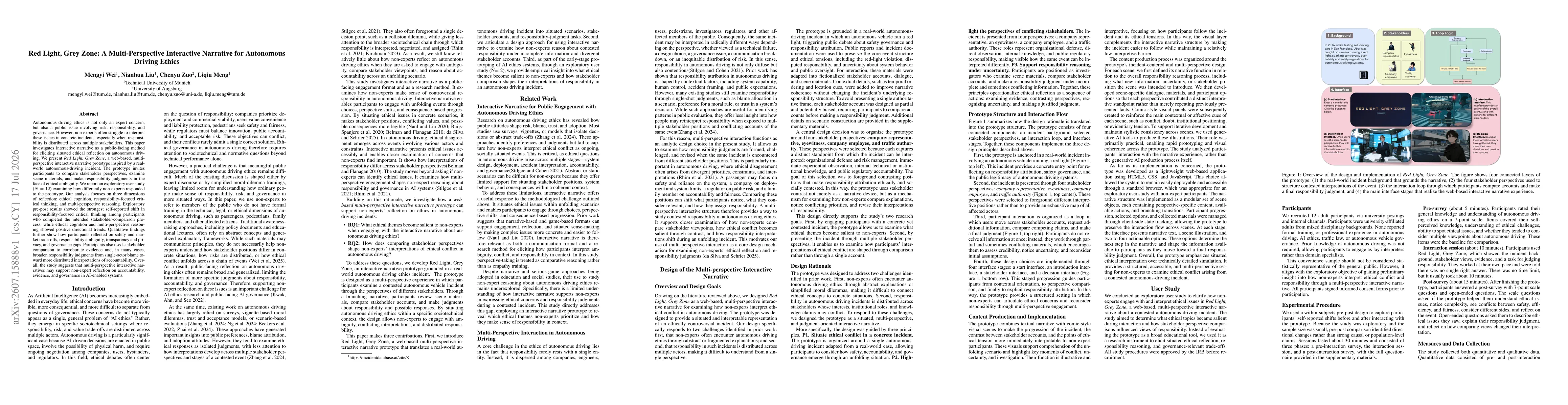 Thumbnail for Red Light, Grey Zone: A Multi-Perspective Interactive Narrative for Autonomous Driving Ethics