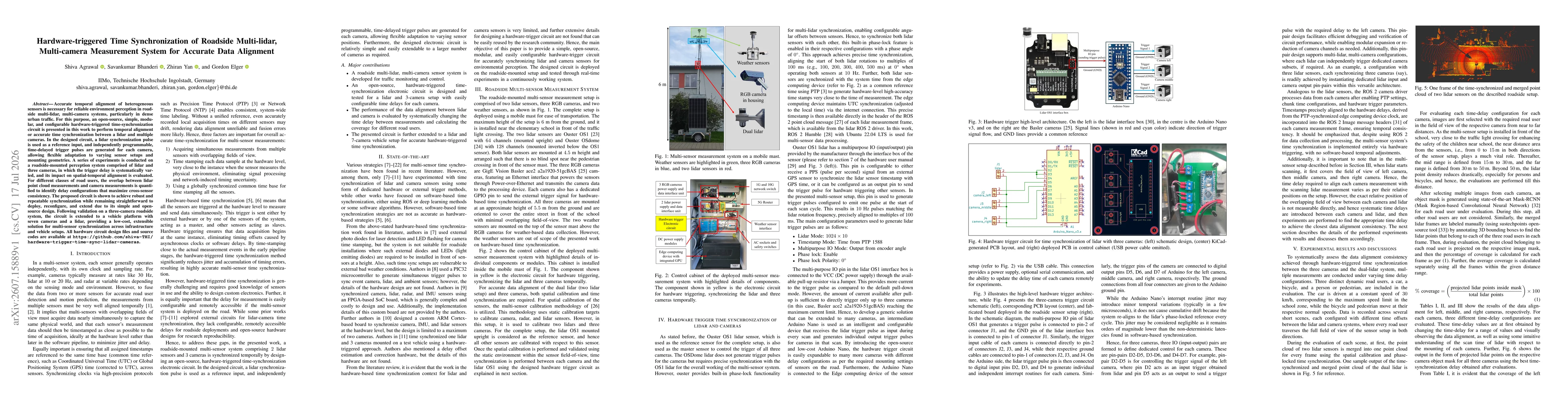 Thumbnail for Hardware-triggered Time Synchronization of Roadside Multi-lidar, Multi-camera Measurement System for Accurate Data Alignment