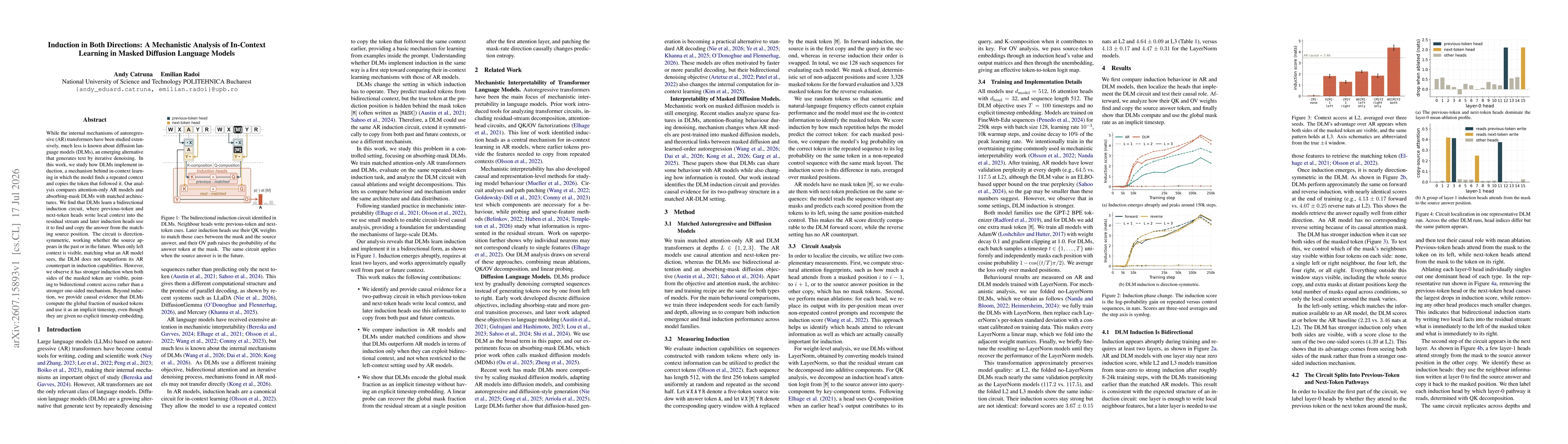 Thumbnail for Induction in Both Directions: A Mechanistic Analysis of In-Context Learning in Masked Diffusion Language Models