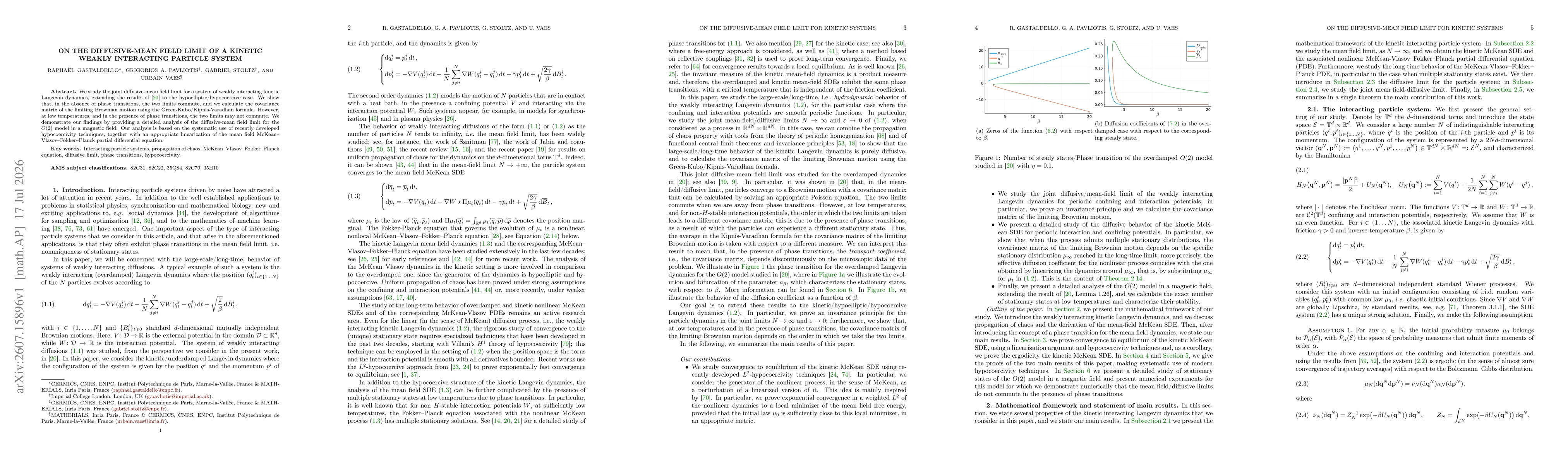 Thumbnail for On the diffusive-mean field limit of a kinetic weakly interacting particle system