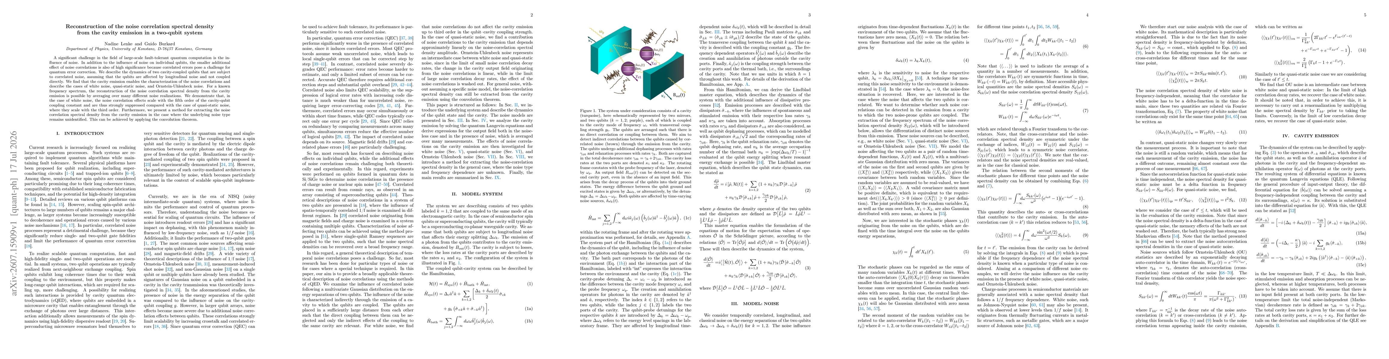 Thumbnail for Reconstruction of the noise correlation spectral density from the cavity emission in a two-qubit system