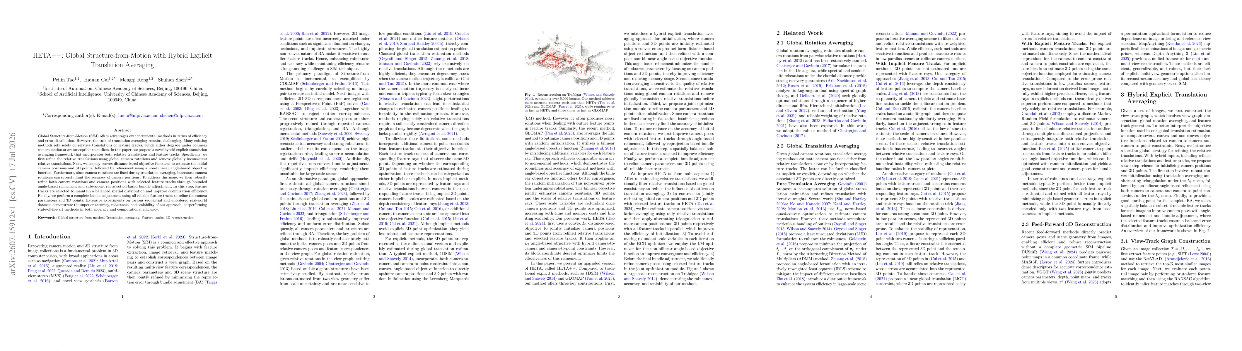 Thumbnail for HETA++: Global Structure-from-Motion with Hybrid Explicit Translation Averaging