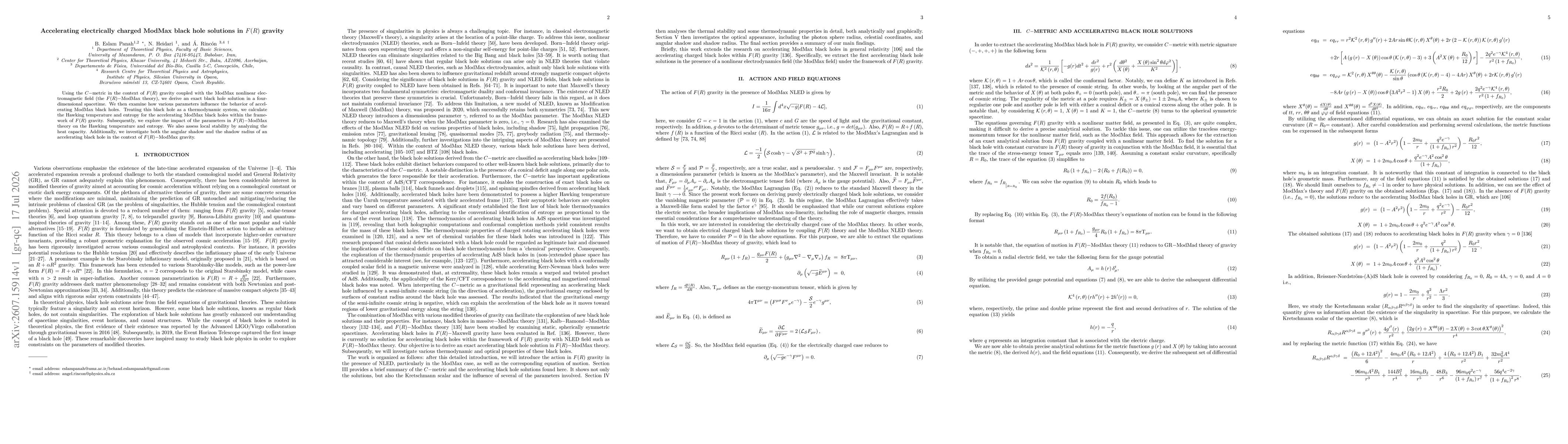 Thumbnail for Accelerating electrically charged ModMax black hole solutions in $F(R)$ gravity