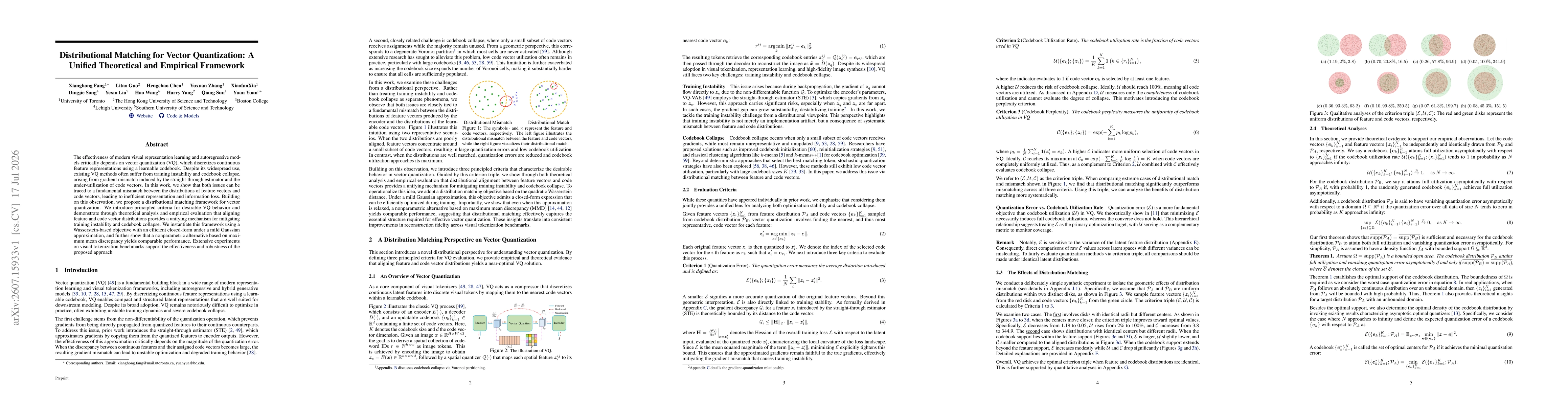Thumbnail for Distributional Matching for Vector Quantization: A Unified Theoretical and Empirical Framework