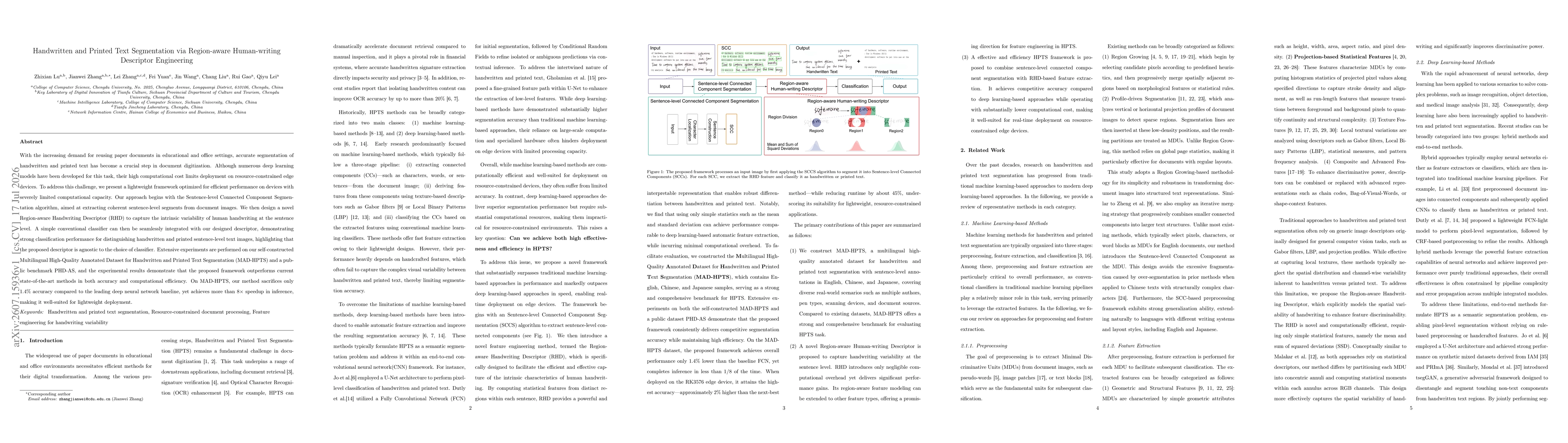 Thumbnail for Handwritten and Printed Text Segmentation via Region-Aware Human-Writing Descriptor Engineering