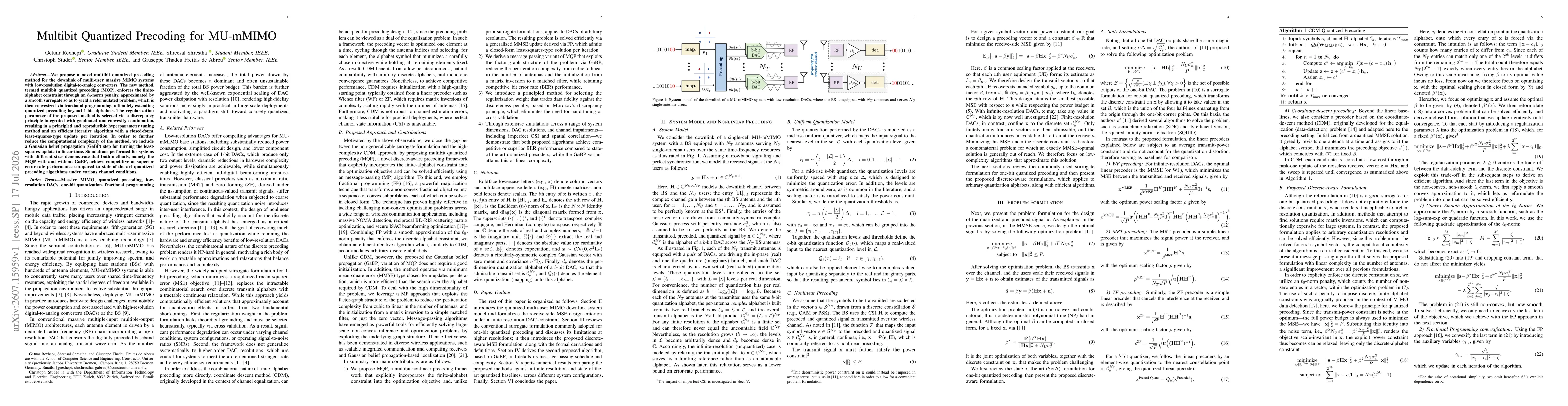 Thumbnail for Multibit Quantized Precoding for MU-mMIMO