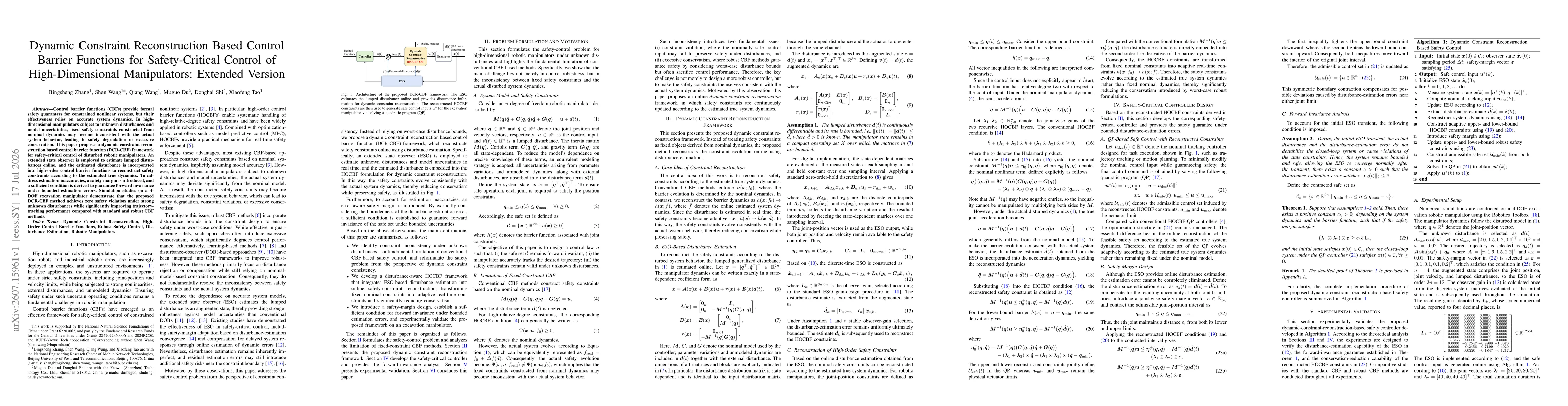 Thumbnail for Dynamic Constraint Reconstruction Based Control Barrier Functions for Safety-Critical Control of High-Dimensional Manipulators