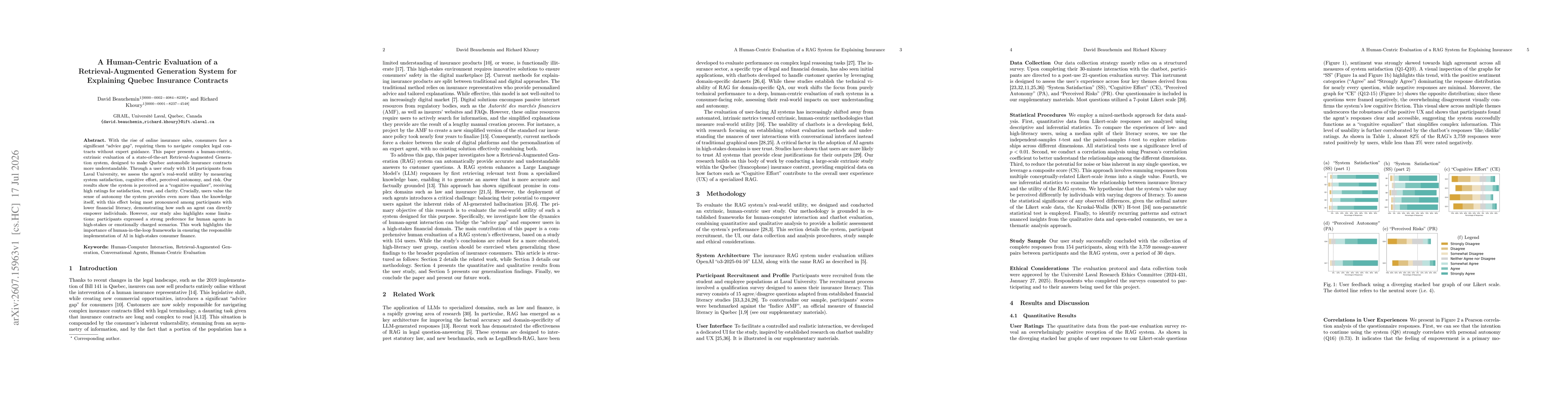Thumbnail for A Human-Centric Evaluation of a Retrieval-Augmented Generation System for Explaining Quebec Insurance Contracts