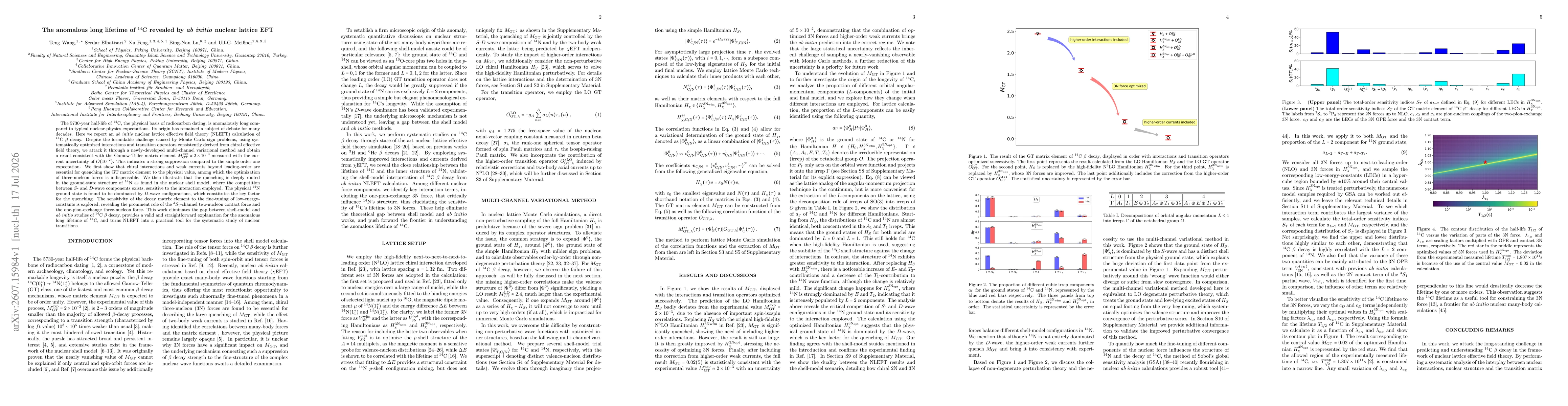 Thumbnail for The anomalous long lifetime of $^{14}$C revealed by ab initio nuclear lattice EFT