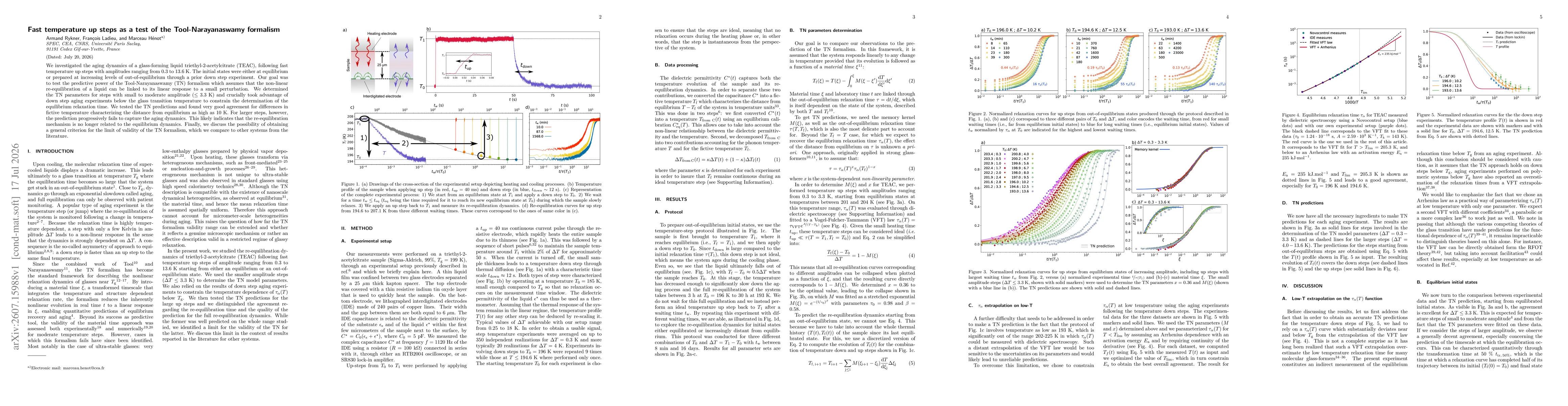 Thumbnail for Fast temperature up steps as a test of the Tool-Narayanaswamy formalism