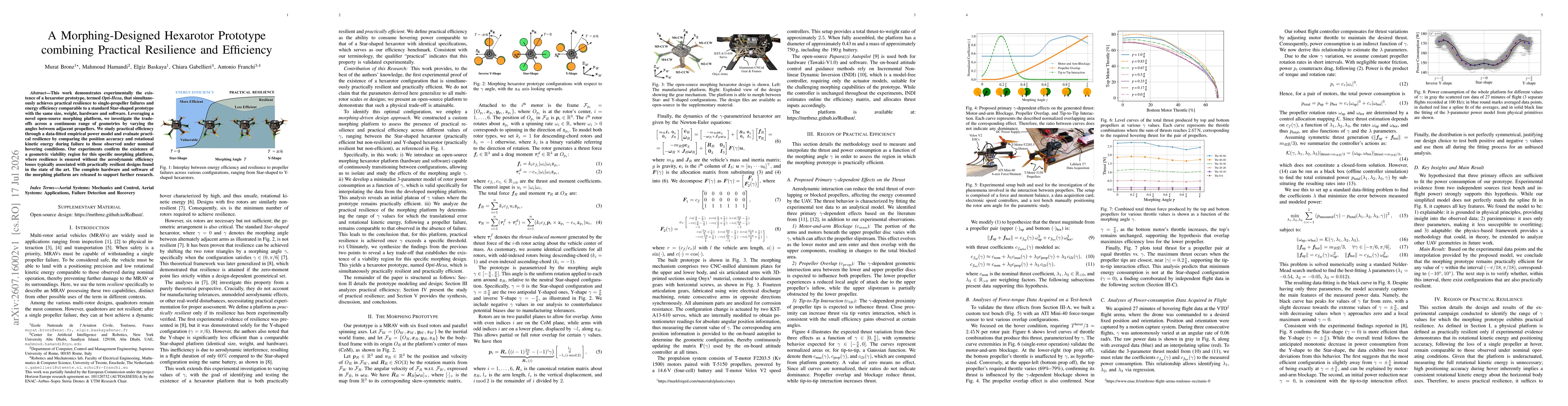 Thumbnail for A Morphing-Designed Hexarotor Prototype combining Practical Resilience and Efficiency