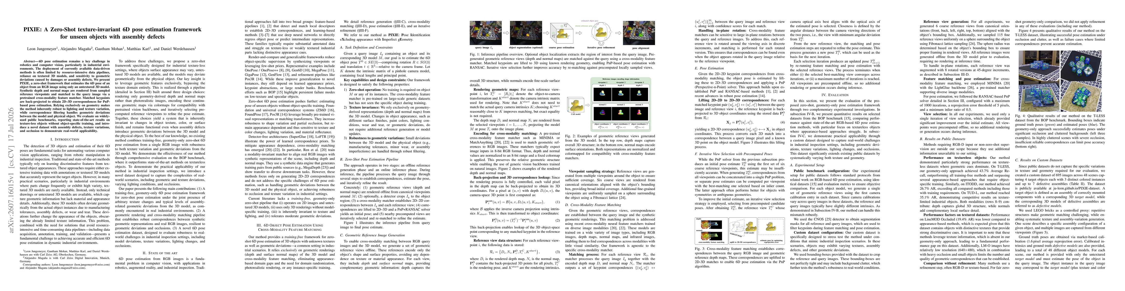 Thumbnail for PIXIE: A Zero-Shot texture-invariant 6D pose estimation framework for unseen objects with assembly defects