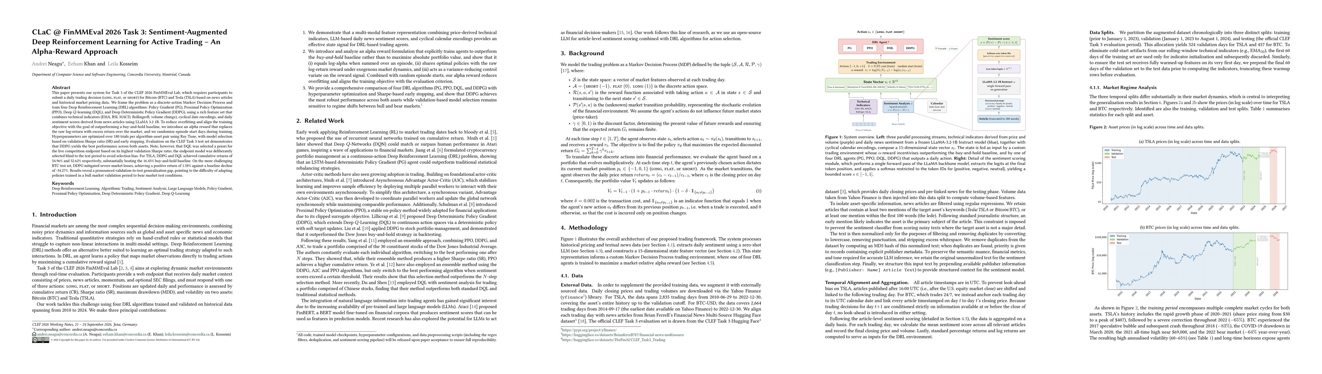 Thumbnail for CLaC@FinMMEval 2026 Task 3: Sentiment-Augmented Deep Reinforcement Learning for Active Trading -- An Alpha-Reward Approach