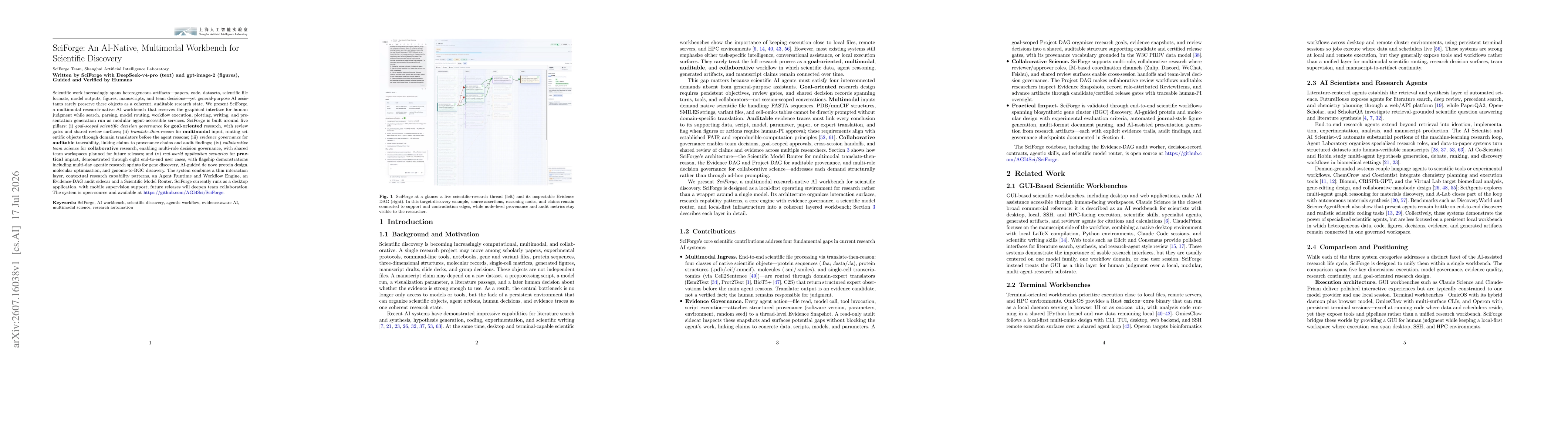 Thumbnail for SciForge: An AI-Native, Multimodal Workbench for Scientific Discovery
