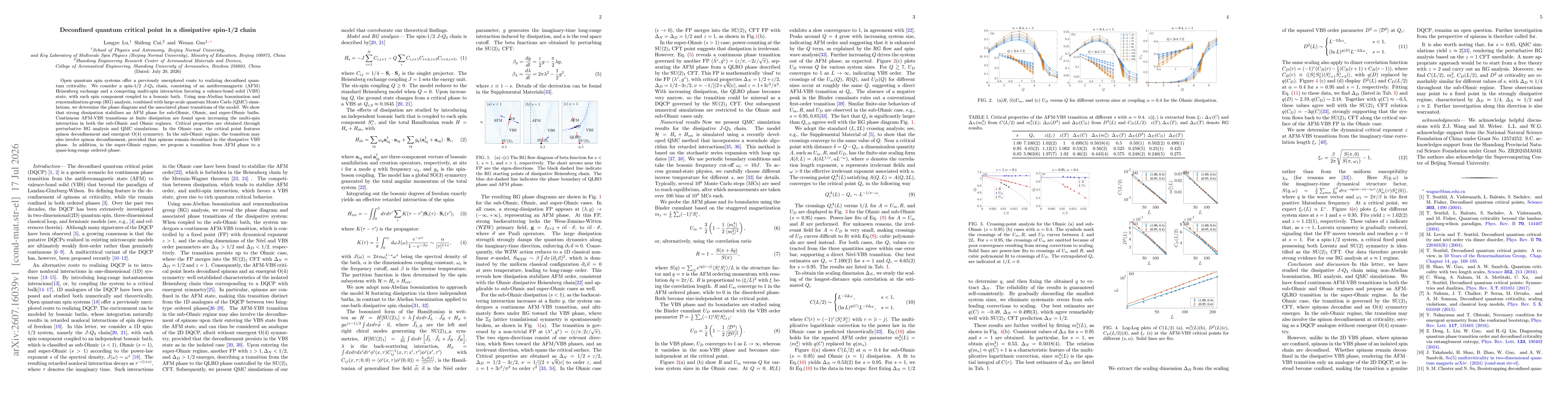 Thumbnail for Deconfined quantum critical point in a dissipative spin-1/2 chain