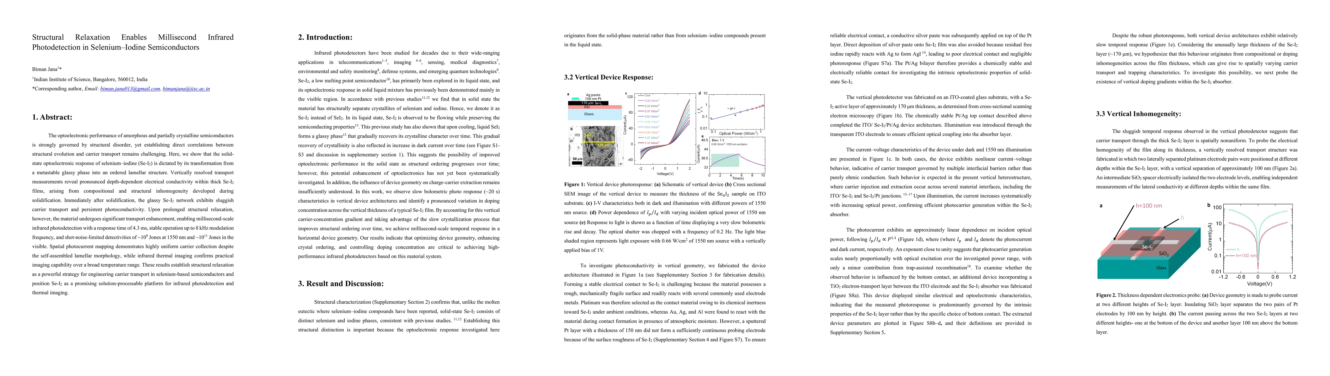 Thumbnail for Structural Relaxation Enables Millisecond Infrared Photodetection in Selenium Iodine Semiconductors