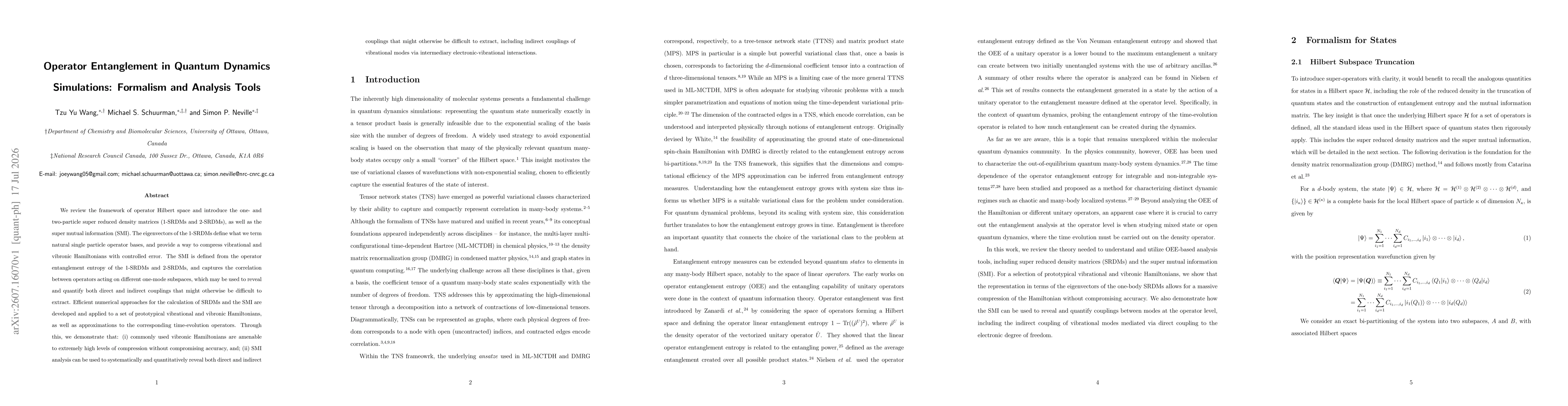 Thumbnail for Operator Entanglement in Quantum Dynamics Simulations: Formalism and Analysis Tools