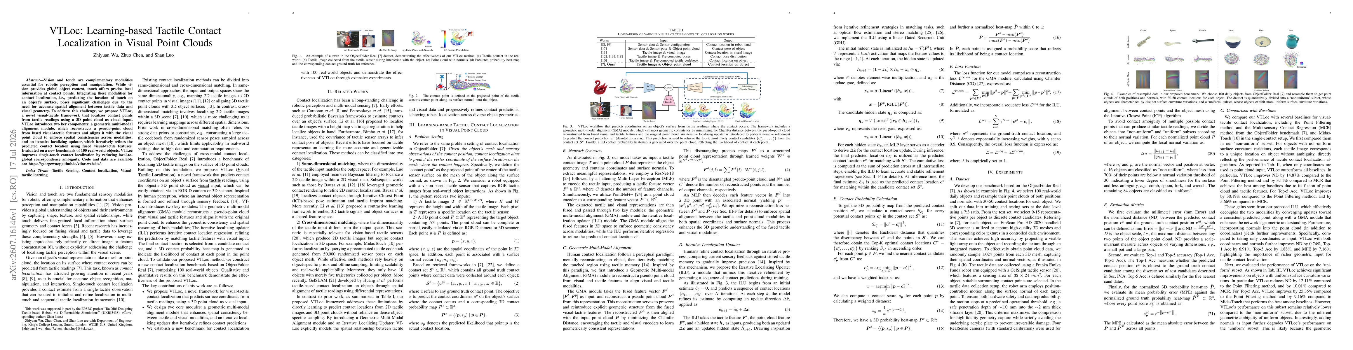 Thumbnail for VTLoc: Learning-based Tactile Contact Localization in Visual Point Clouds