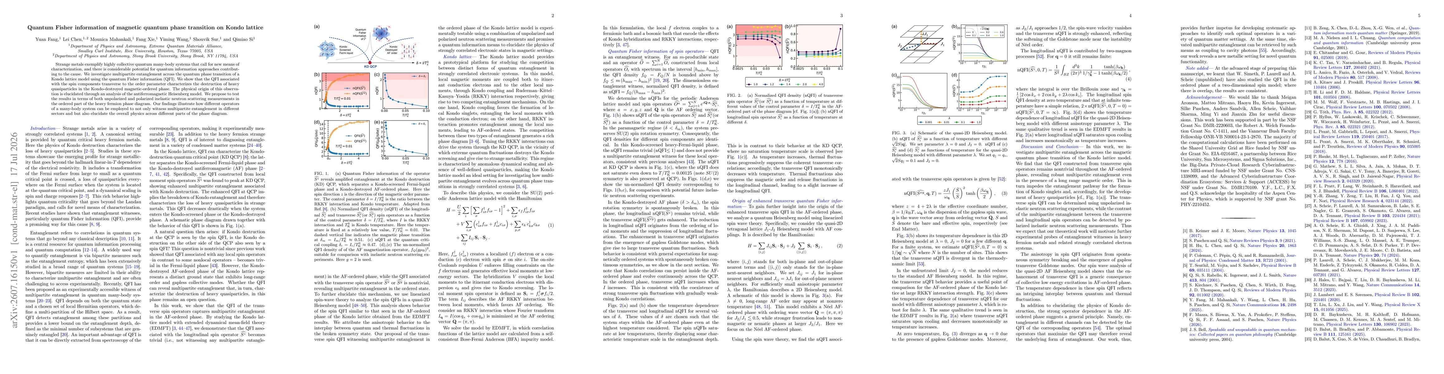 Thumbnail for Quantum Fisher information of magnetic quantum phase transition on Kondo lattice