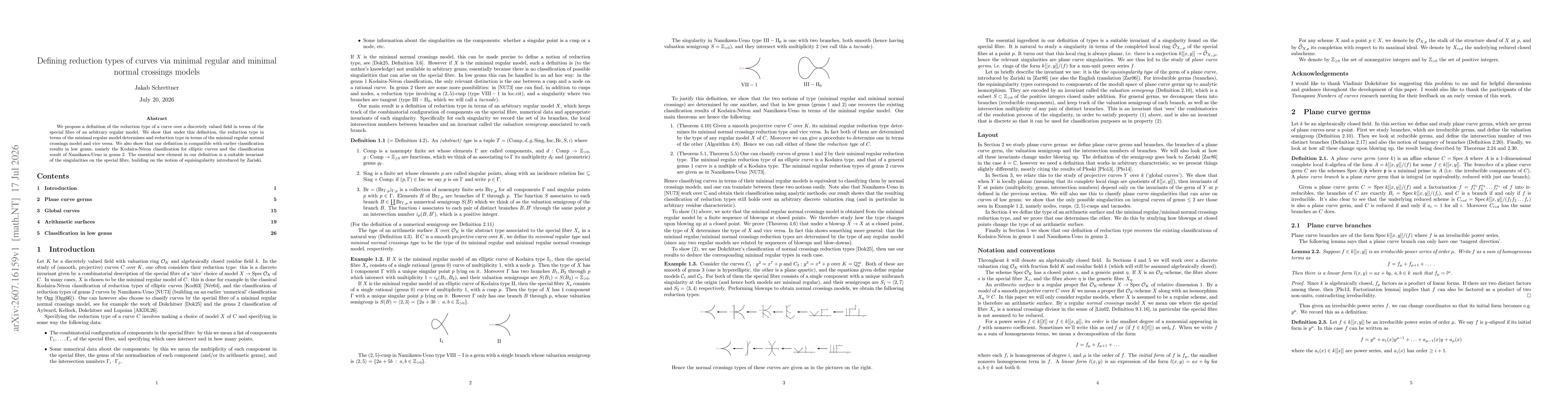 Thumbnail for Defining reduction types of curves via minimal regular and minimal normal crossings models