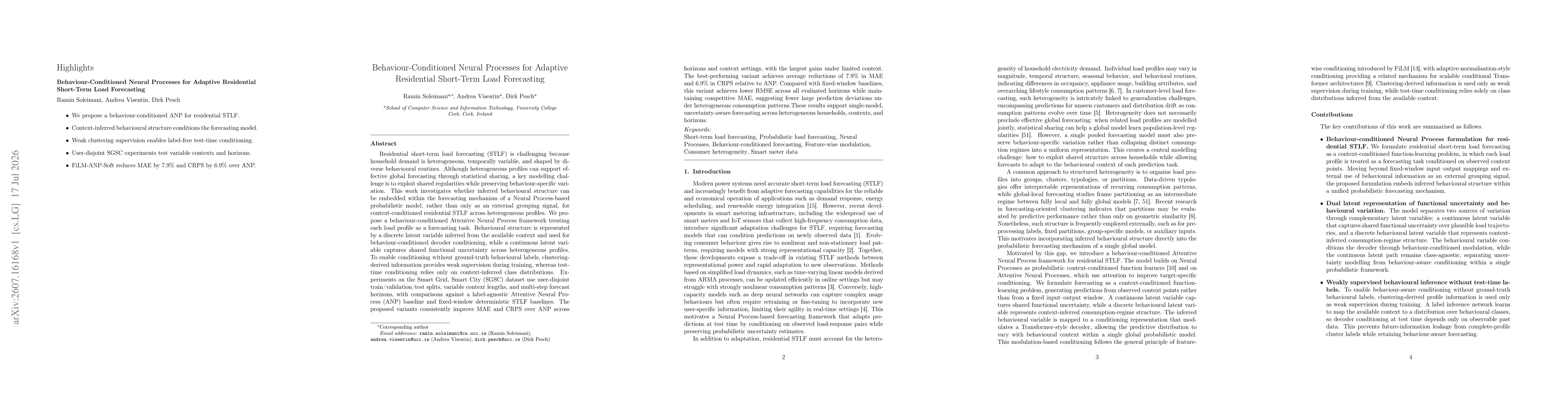 Thumbnail for Behaviour-Conditioned Neural Processes for Adaptive Residential Short-Term Load Forecasting
