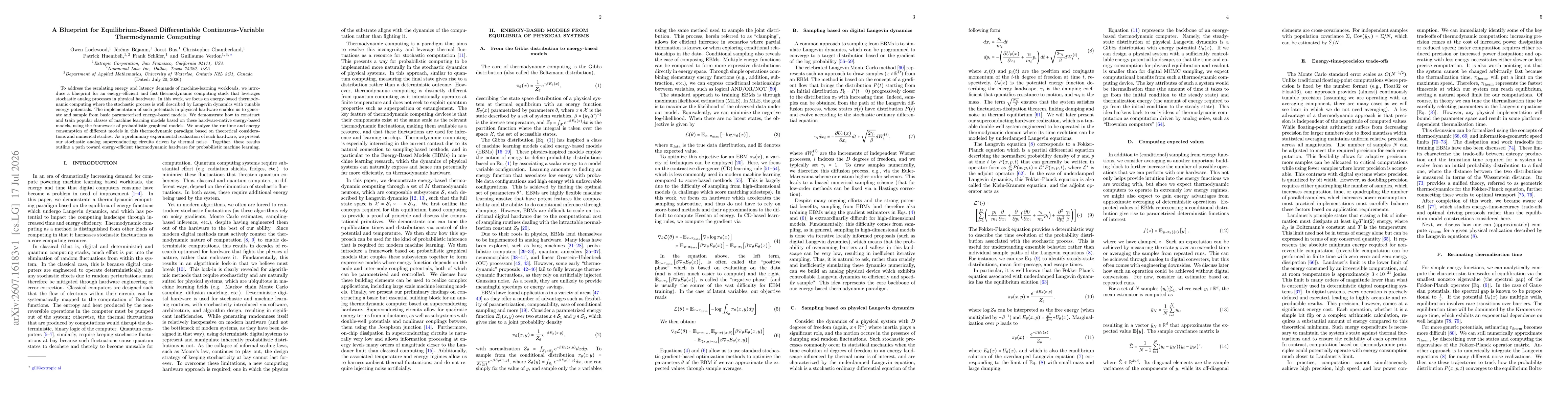 Thumbnail for A Blueprint for Equilibrium-Based Differentiable Continuous-Variable Thermodynamic Computing
