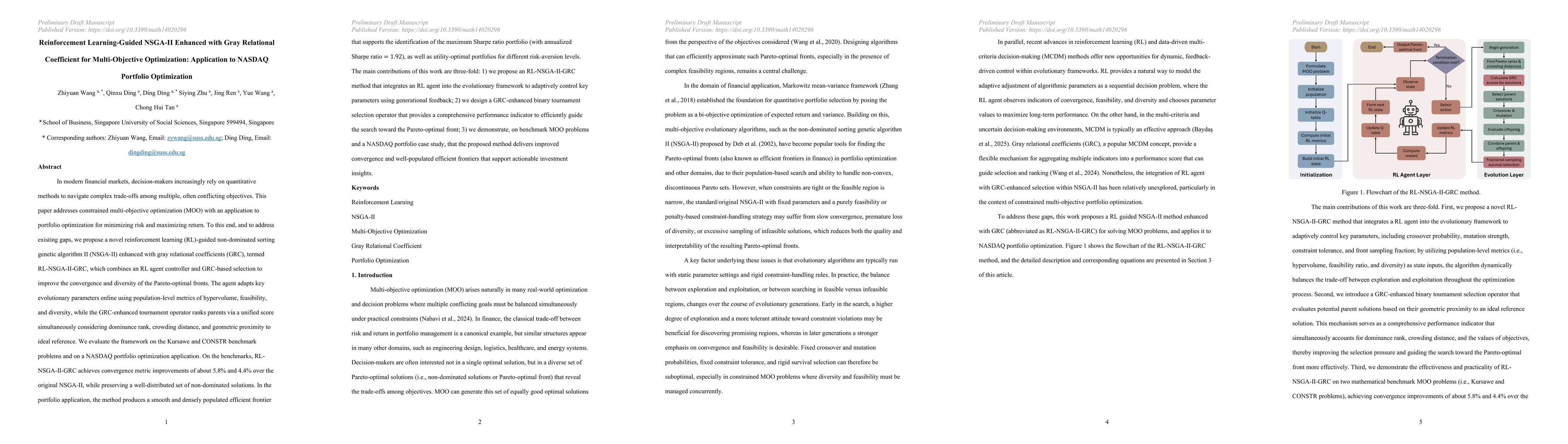 Thumbnail for Reinforcement Learning-Guided NSGA-II Enhanced with Gray Relational Coefficient for Multi-Objective Optimization: Application to NASDAQ Portfolio Optimization