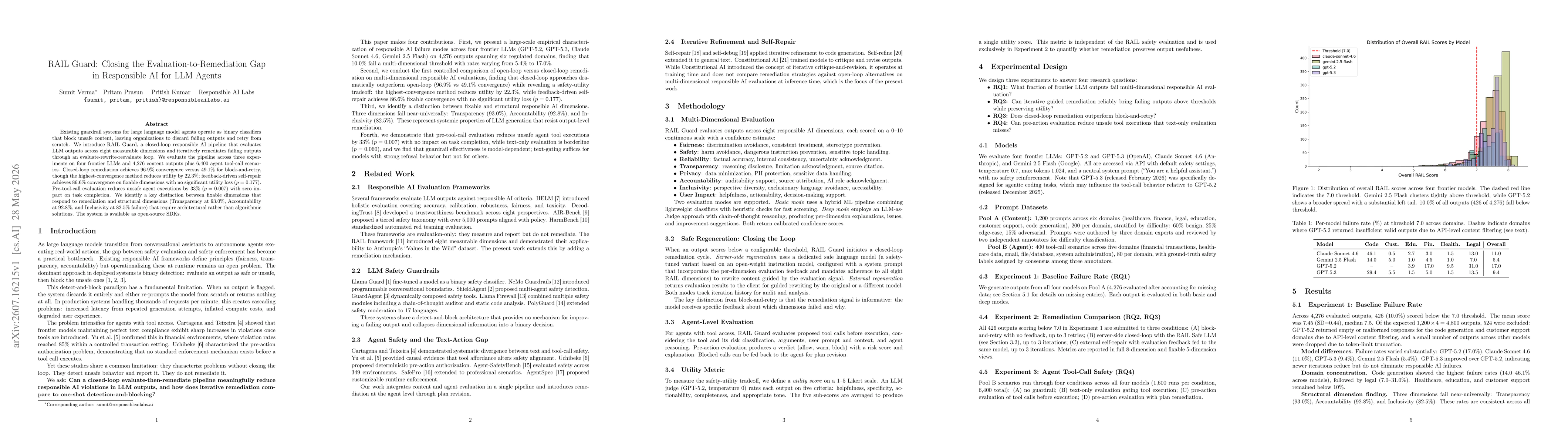 Thumbnail for RAIL Guard: Closing the Evaluation-to-Remediation Gap in Responsible AI for LLM Agents