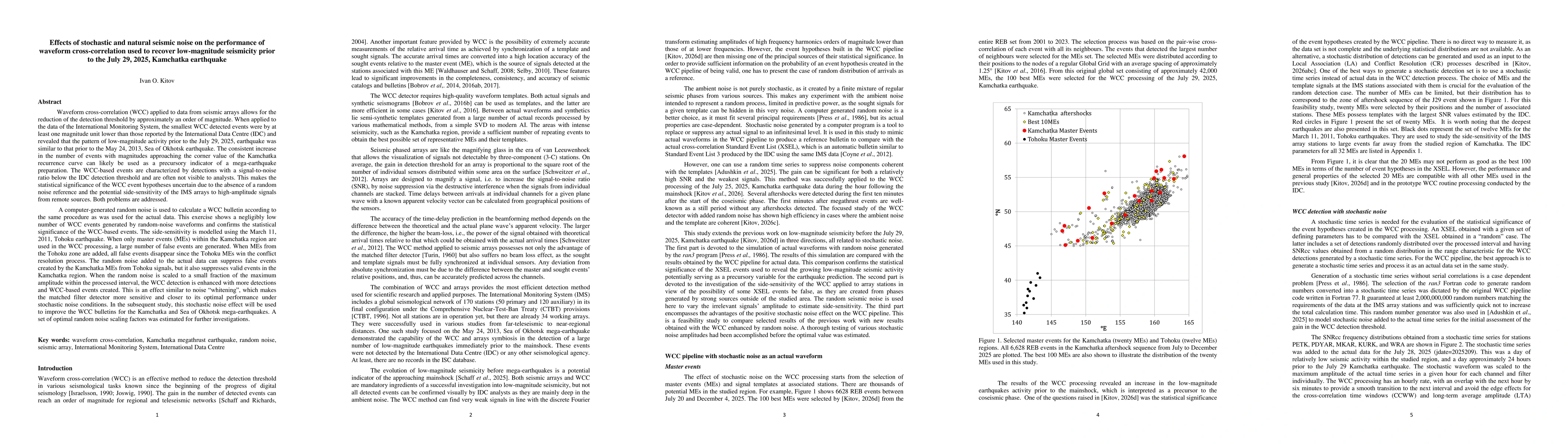 Thumbnail for Effects of stochastic and natural seismic noise on the performance of waveform cross-correlation used to recover low-magnitude seismicity prior to the July 29, 2025, Kamchatka earthquake