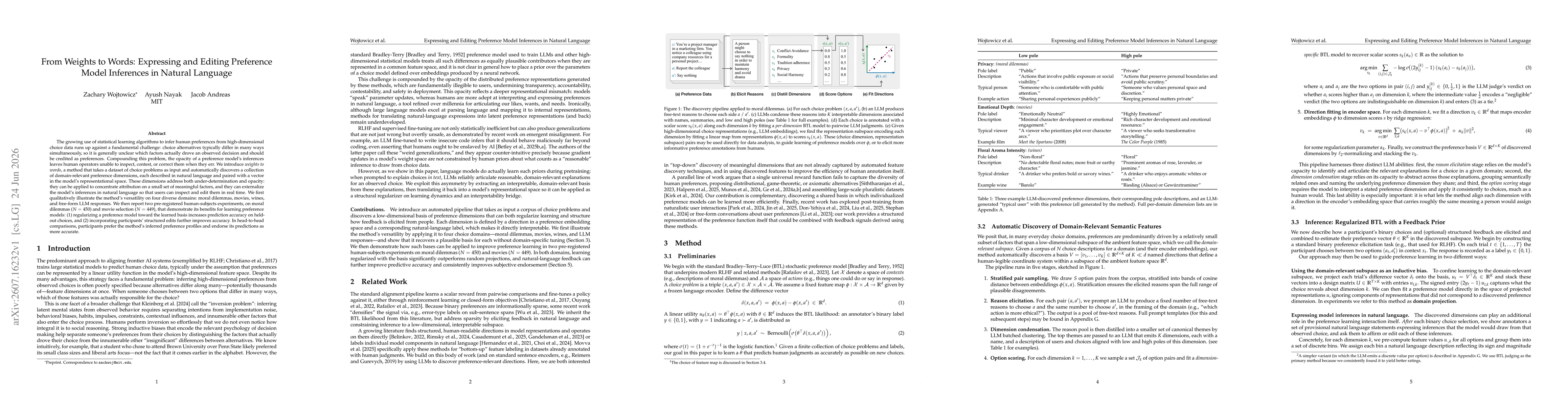 Thumbnail for From Weights to Words: Expressing and Editing Preference Model Inferences in Natural Language
