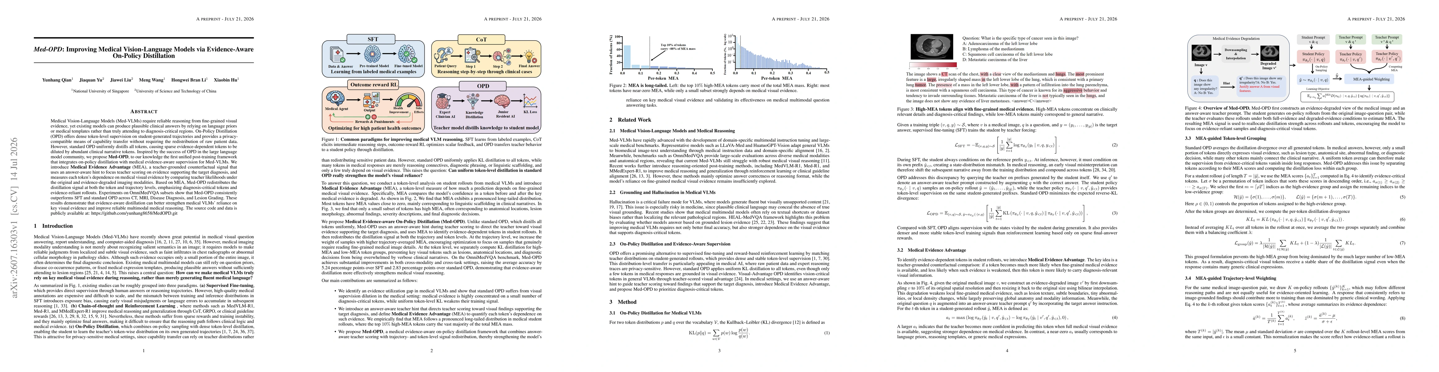Thumbnail for Med-OPD: Improving Medical Vision-Language Models via Evidence-Aware On-Policy Distillation