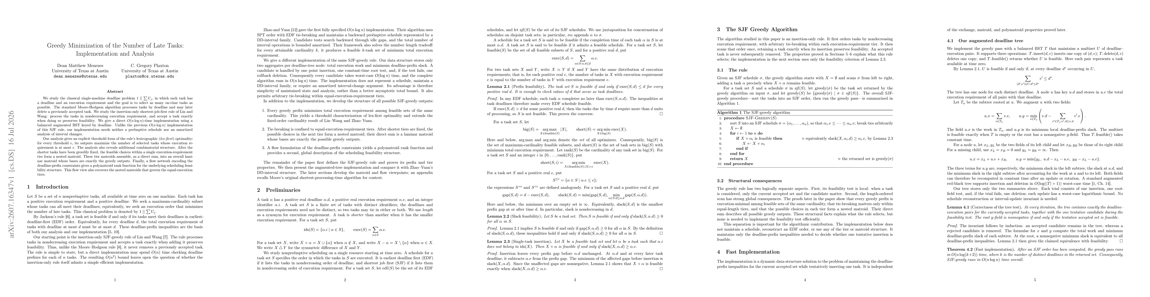 Thumbnail for Greedy Minimization of the Number of Late Tasks: Implementation and Analysis